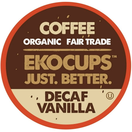 Fair Trade Sweet - EkoCups, Organic Decaf Fair Trade Vanilla Coffee in Single Serve Cups, 40 Ct
