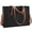 Black and Dark Brown, variant on Laptop Bag for Women 15.6 Inch Computer Tote Bag Large Capacity Handbag Waterproof Lightweight Leather Business Office Briefcase Shoulder Bag Professional Office Work Bag,Black