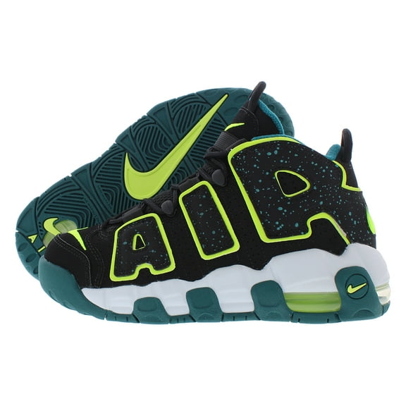 Nike Air More Uptempo GS Boys Shoes Size 7, Color: Black/Lime/White