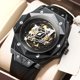thumbnail image 2 of Reloj Mecánico Automático Geométrico de Esqueleto para Hombre, Luminoso, Reloj Deportivo de Pulsera con Correa de Silicona, 2 of 7