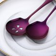 thumbnail image 4 of Meisha Serving Spoons Set, 3 Serving Spoons and 3 Slotted Serving Spoons, Purple Stainless Steel Serving Utensils for Buffet Can Banquet Cooking Kitchen - Mirror Polished, 4 of 8