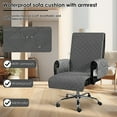 thumbnail image 3 of Waterproof Office Chair Cover with Non-Slip Buckle & Elastic, Office Chair Protector with Arms Office Chair Seat Cover Slipcover for Home Office, Gaming Chair, Gray, 3 of 6