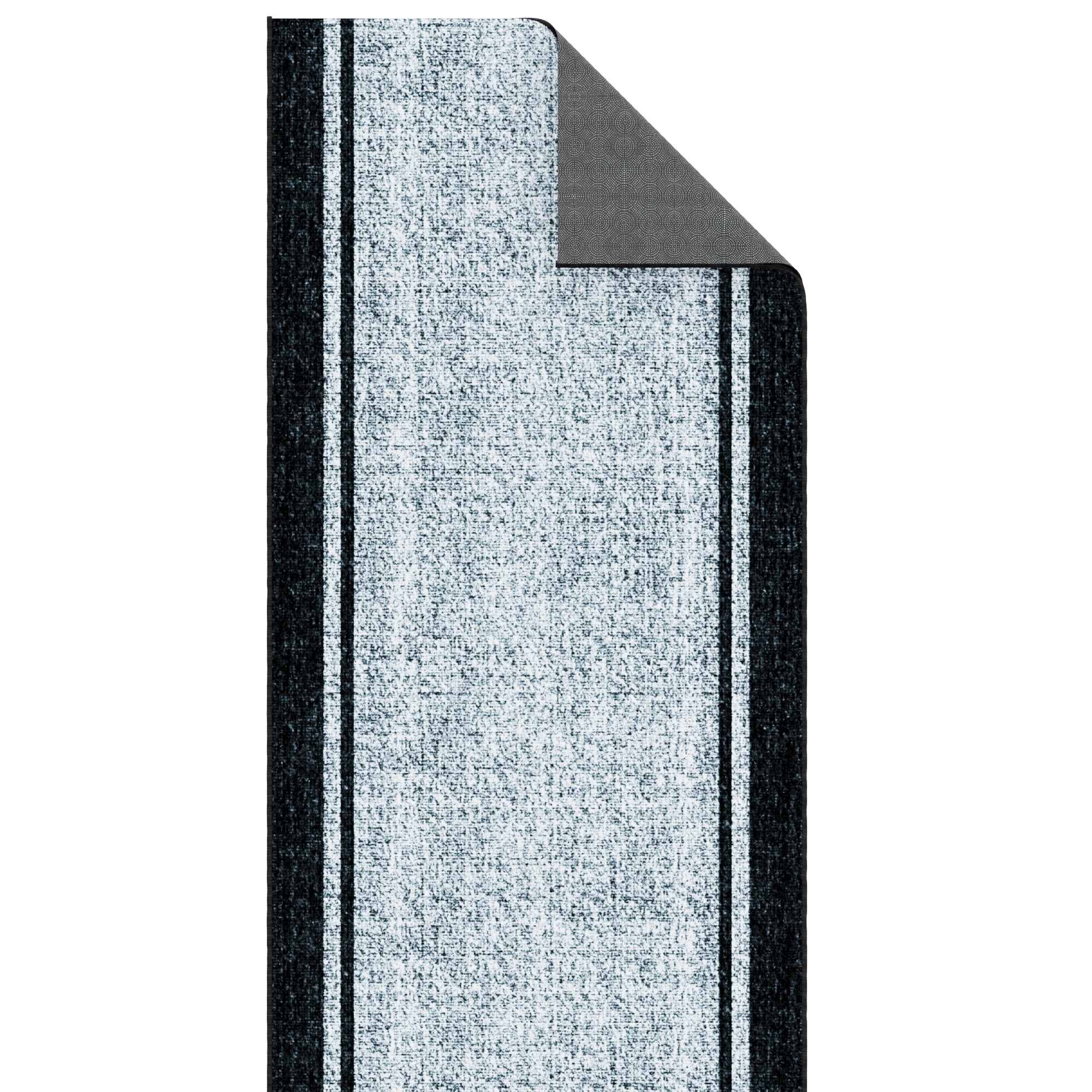 Ottomanson Aisle Runner Rug 2'7" x 27' Soft Non-Slip Indoor Rug, Border Gray