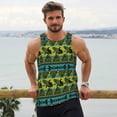 thumbnail image 6 of Pofeuu Teal Vintage Corn Pattern Print Men's Workout Tank Tops Sleeveless Muscle Gym Shirt Quick Dry-3X-Large, 6 of 7