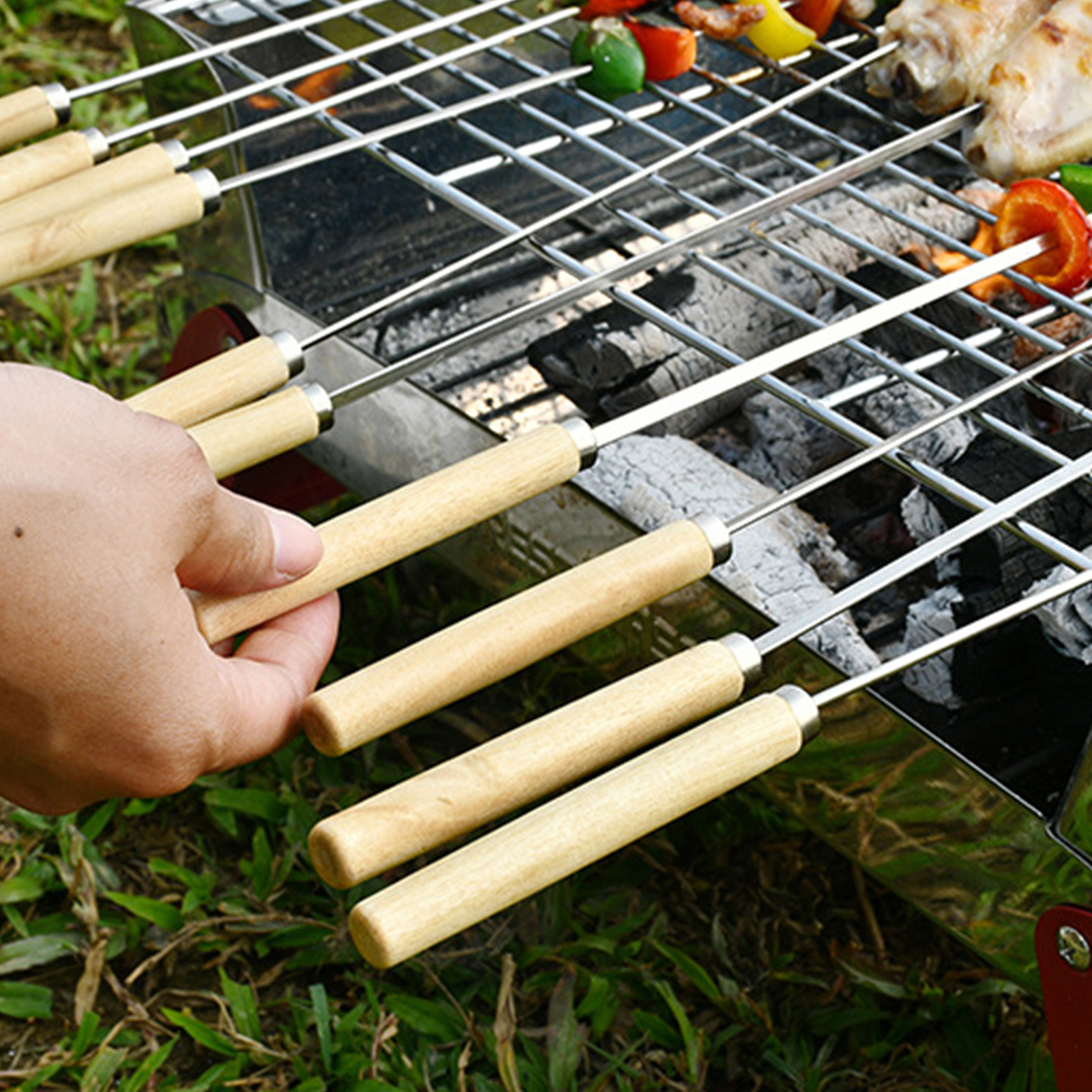 Brochettes Réutilisables En Acier Inoxydable - Lot De 20, Longueur 25 Cm, Pour Barbecue, Four, Friteuse à Air