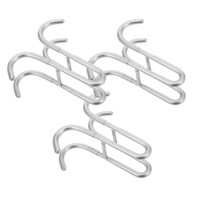 FENGGUIQU 3Ud Gancho Para Habitación Y En Acero Inoxidable Para Puerta De Cristal Plata