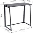 thumbnail image 3 of Escritorio Plegable Rectangular de Color Negro (80cm*40cm*74 cm) HOMEMAKE FURNITURE Industrial Clásico, 3 of 6