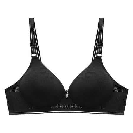 

Woman s No Steel Ring Daily Bra Deep V Neck Solid Gathered Bra Comfortable Breathable Straps Adjustable Everyday Bra