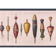 thumbnail image 1 of Multicolor Bobbers Nautical Wallpaper Border Retro Design, Roll 15' x 5'', 1 of 3