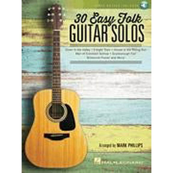 Hal Leonard 30 Easy Folk Guitar Solos Guitar Solo Series Softcover Audio Online Performed by Various