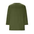 thumbnail image 4 of HXWCHs Undershirt Women's V Neck 3/4 Sleeve Casual Loose Fit Solid Color Basic Tee Comfortable Daily Wear top XL Green, 4 of 6