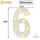 thumbnail image 3 of Pooqla Letras numéricas decorativas con luz LED, carpa de plástico blanco, luces numéricas, letrero para fiesta, decoración de boda, número con pilas (6), 3 of 5