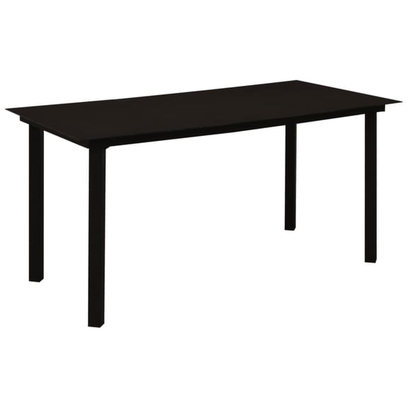 Casafoyer Garden Dining Table Black 59.1"x31.5"x29.1" Steel and Glass