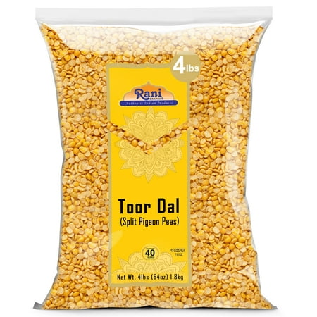Rani Toor Dal (Split Pigeon Peas) 64oz (4lbs) 1.81kg ~ All Natural | Gluten Friendly | NON-GMO | Kosher | Vegan | Indian Origin