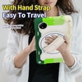 thumbnail image 3 of 3in1 Rotating Stand Case for Xiaomi Redmi Pad SE 8.7 inch 2024 with Hand/Shoulder Strap, Shockproof Rugged, Green, 3 of 7