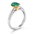 thumbnail image 3 of Gem Stone King 925 Sterling Silver and 10K Yellow Gold Green Malachite Solitaire Engagement Ring for Women (2.00 Cttw, Oval 8X6MM, Gemstone Birthstone, Available in Size 5, 6, 7, 8, 9), 3 of 4