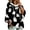 L1-Black2809, variant on Halloween Hoodies for Women Simple Ghost Print 3/4 Sleeve Drawstring Pullover Jacket Fall Minimalist Sweatshirt