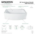 thumbnail image 5 of Aqua Eden VTDR663222R 66-Inch Acrylic Curved Rectangular Apron 3-Wall Alcove Tub, Right Hand Drain in Glossy White, 5 of 10