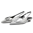 thumbnail image 3 of Zapatos Yremael para mujer, tacones de gatito, con lazo plateado, 3 of 7