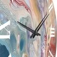 thumbnail image 4 of Designart "Luminous Liquids in Blue and Pink I" Abstract Oversized Wall Clock, 4 of 5