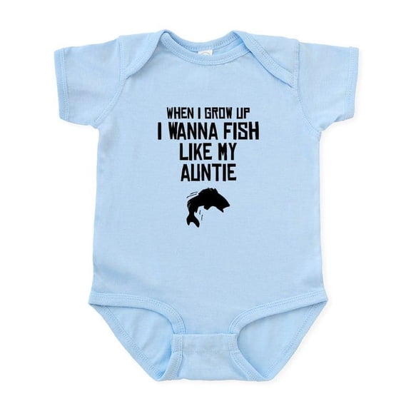 CafePress - Fish Like My Auntie Body Suit - Baby Light Bodysuit, Size Newborn - 24 Months