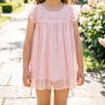 thumbnail image 2 of Quotay Combinaison Décontractée Filles Été Style Européen Robe à Col Rond Tenue de Fête Décontractée pour Tout-Petits et Enfants Combinaison Filles 2-8 Ans Rose,4-5 Ans, 2 of 6