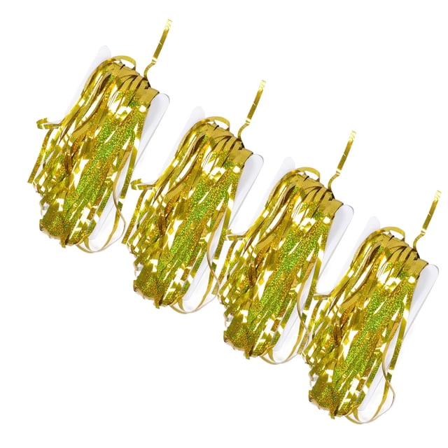 Ensemble de Rideaux à Franges en Feuille Métallique pour Fête, Décorations de Porte, 4 Pcs