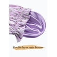 thumbnail image 4 of Bonnet en Satin Floral avec Ensemble de Chouchou, Double Couche à Volants Réutilisable pour Dormir Cheveux Bouclés Lapin Violet, 4 of 4