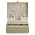 thumbnail image 4 of SONGMICS Caja Joyero, Estuche de Joyas con 2 Capas, con Asa, Bandeja Flexible, 20.5 x 24 x 11 cm, Verde Laurel, 4 of 9