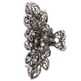thumbnail image 2 of Fancy Hair Claw Jaw Clips Pins For Womens, Vintage Rhinestone Crystal Flowers Hair Barrette for Thick Hair Accessories White Silver, 2 of 6