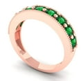 thumbnail image 2 of 0.81 ctw Wedding Band for Women - 18K Rose Gold Simulated Emerald Stackable Eternity Ring, 2 of 6