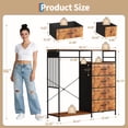 thumbnail image 4 of GloryStar Reversible Wood Top Chest, 49.2" Wide Dresser with Hanging Rack, LED Lights, 6 Drawers and Sturdy Frame, 4 of 8