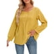 thumbnail image 1 of Casual Mujer Blusa de algodón O-cuello Botón de manga larga Camiseta suelta sólida Tops MABOTO Blusa, 1 of 7