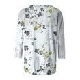 thumbnail image 4 of bnaln Womens Tops Dressy Casual 3/4 Sleeve Shirts Ladies Blouses Summer Boho Floral Printed Tees Blouse Crewneck Loose Fit T Shirts Elegant Tunic Tops Comfy Pullover Trendy Tshirts, 4 of 5