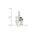 thumbnail image 3 of Gem & Harmony Sterling Silver LOVE Soccer Ball Charm Pendant Necklace with Chain for Women, 3 of 5