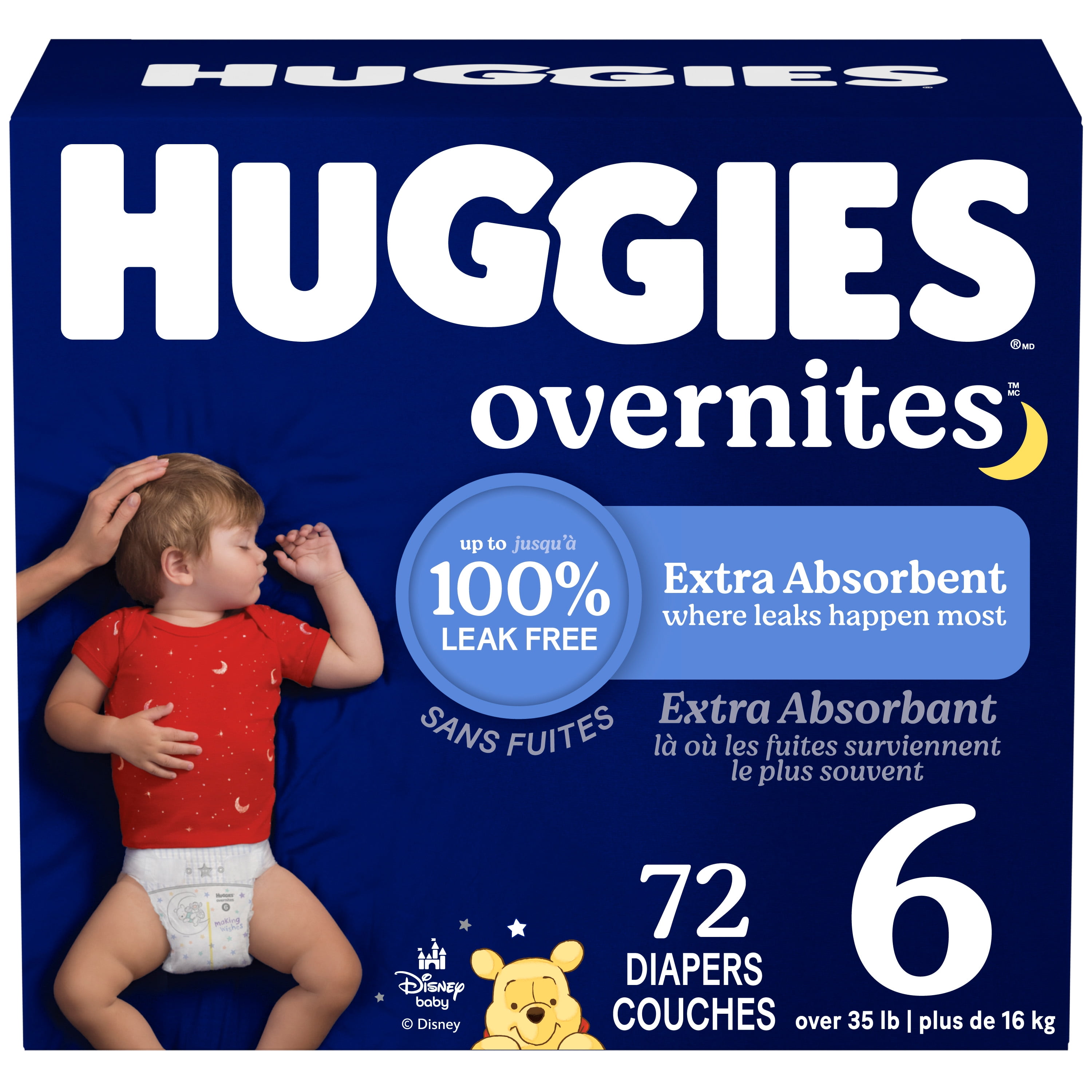 Huggies Overnites Nighttime Baby Diapers, Mega Colossal Pack, Sizes: 4-7, Sizes: 4-7 | 100-60 Count