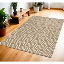 4' X 6' Brown Geometric Area Rug