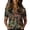 Brown, variant on Women's Retro Shirt Women's Satin Printed Short Sleeved Shirt Vacation Style Shirt