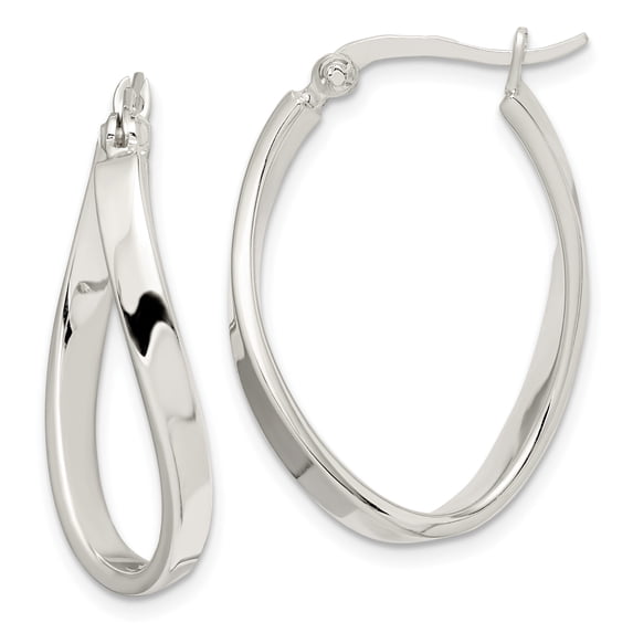 Beautiful Sterling Silver Twisted Hoop Earrings