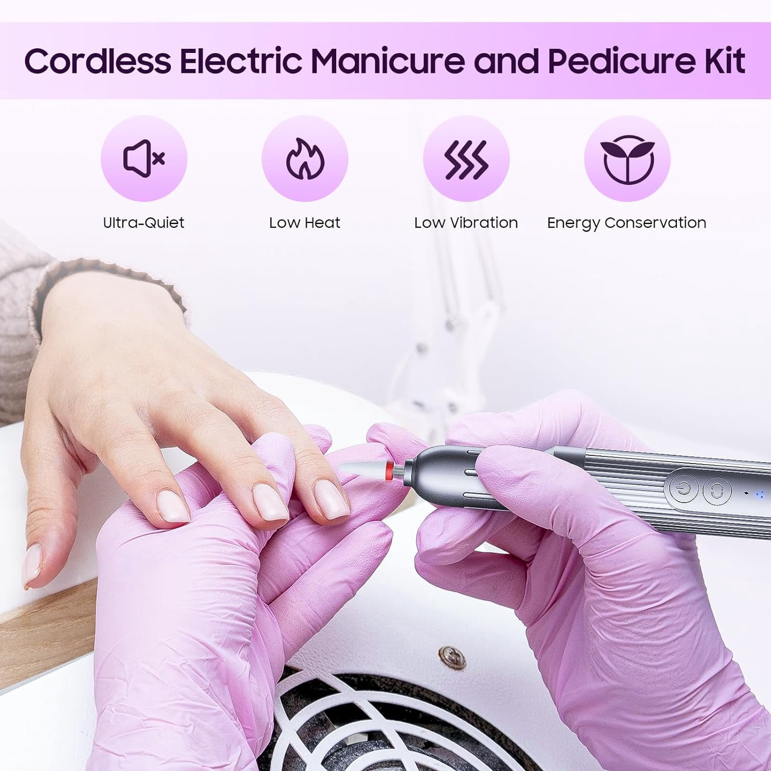 Electric Nail Drill Machine Professional, Nail File for Acrylic Gel Nails, Manicure & Pedicure Kit for Grinding Polishing Trimming