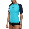 thumbnail image 4 of Beautyin Women's Rash Guards Sports Top Shorts Sleeves Patchwork Athletic Shirt, 4 of 6