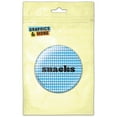 thumbnail image 1 of Snacks Blue White Checks Pinback Button Pin Badge, 1 of 2