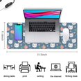 thumbnail image 5 of 31.5x11.8 Inch Gaming Mouse Pad, Non-Slip Stitched Rubber Desk Mat for Desktop & Laptop,Cat Floral Blue Pattern, 5 of 6