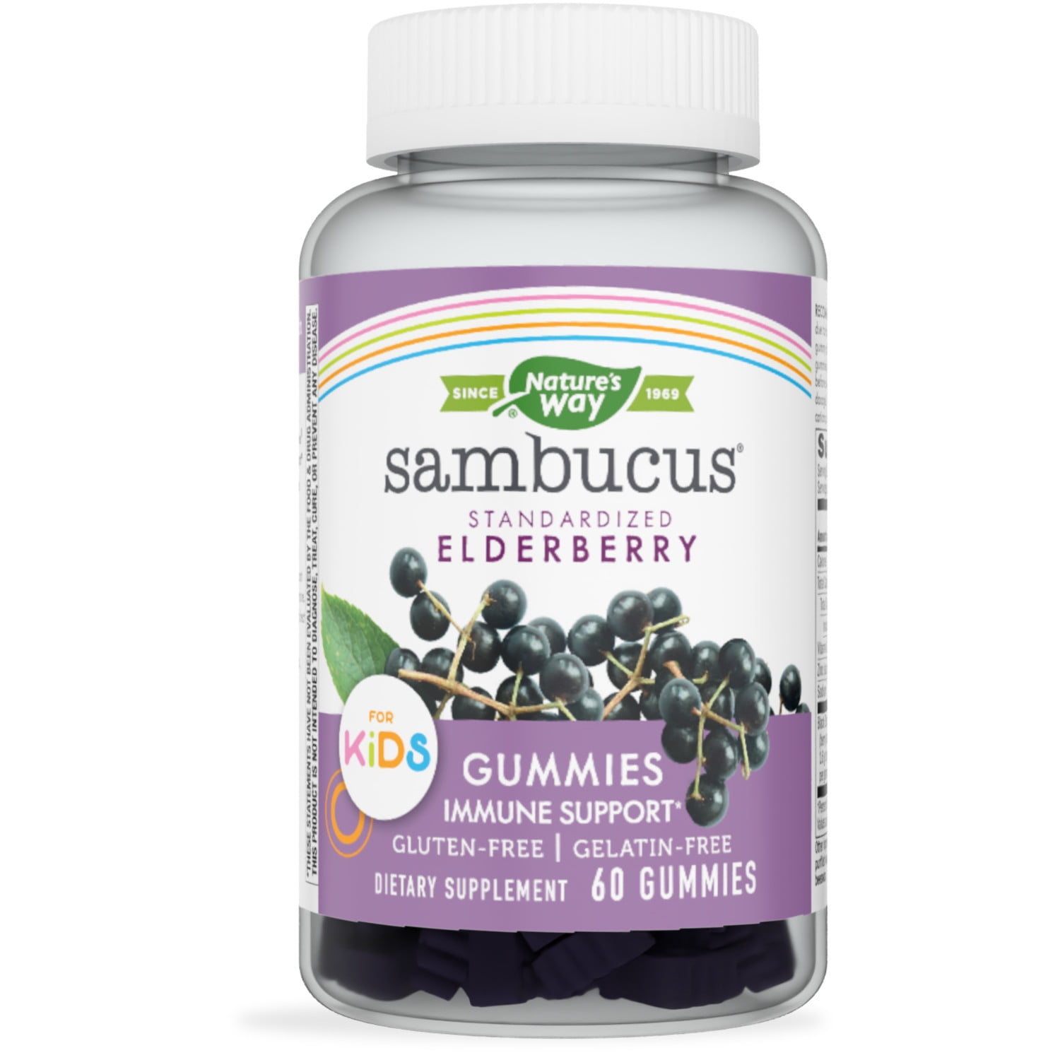 Nature's Way Sambucus Elderberry Kid's Gummies, Black Elderberry with