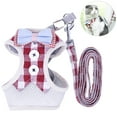 thumbnail image 2 of Pet Leash Harness Adjustable Breathable Checked Pet Harness with Pet Leash, 2 of 10