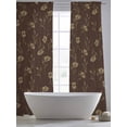 thumbnail image 5 of Brown Floral Sheer Curtains 96 Inch Length 2 Panels Set, Vintage Spring Botanical Flowers Voile Window Treatment Semi Sheer Long Curtains Drapes for Bedroom/Living Room/Kitchen 52"x96"x2, 5 of 7