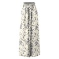 thumbnail image 4 of WTOBBY Women's Floral Print High Waist Wide Leg Palazzo Pants Casual Flowy with Pocket, Designed for Casual Outings, Weekend Getaways and Comfortable All-Day Wear,Beige L, 4 of 5