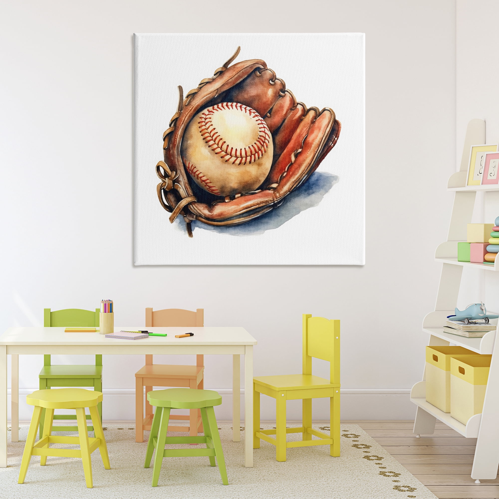 Stupell Industries Glove & Ball in Leather Canvas Wall Art, design by Creative Studio