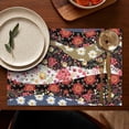 thumbnail image 4 of Pioneer Flower Floral Print Pattern Summer Placemats Table Placemats Set Of 6-Linen Kitchen Washable Placemats Table Mats 12x18 Inch Non-Slip Heat Resistant, 4 of 5