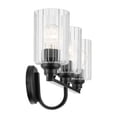 thumbnail image 2 of 55226BKFLU Kichler Lighting Gioe - 3 Light Bath Vanity-10.5 Inch Tall and 24.25 Inch Wide-Black Finish-Clear Fluted Glass Color, 2 of 9